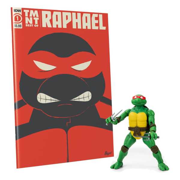 BST AXN Teenage Mutant Ninja Turtles Raphael Exclusive 13 cm Actionfigur & IDW Comic