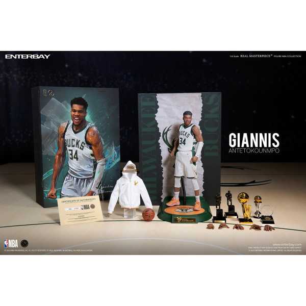 VORBESTELLUNG ! NBA Milwaukee Bucks Giannis Antetokounmpo Real Masterpiece 1:6 Scale Actionfigur