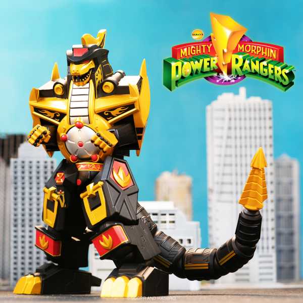 SDCC 2023 Mighty Morphin Power Rangers Ultimates Dragonzord Black & Gold Actionfigur