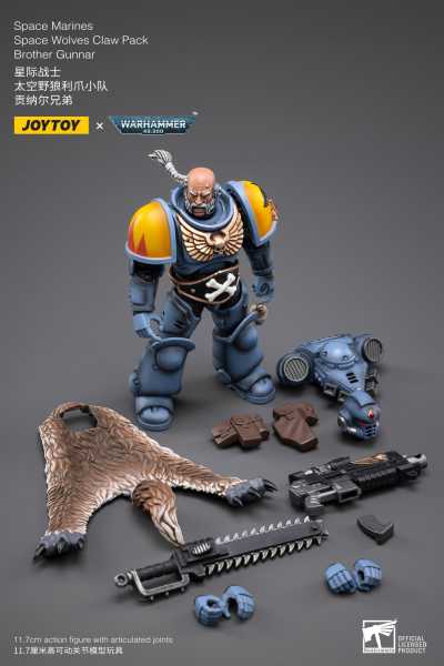 JOY TOY WARHAMMER 40K SPACE WOLVES CLAW PACK BROTHER GUNNAR 1/18 ACTIONFIGUR