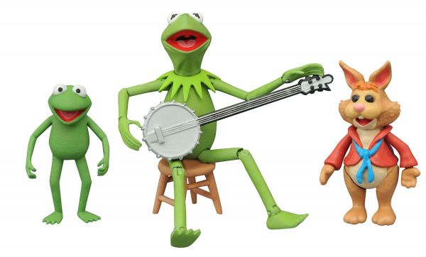 MUPPETS SELECT KERMIT WITH ROBIN AND BEAN BUNNY ACTIONFIGUREN-SET