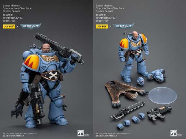 VORBESTELLUNG ! Joy Toy Warhammer 40k Space Mar. Space Wolves Claw Pack Brother Gunnar Actionfigur