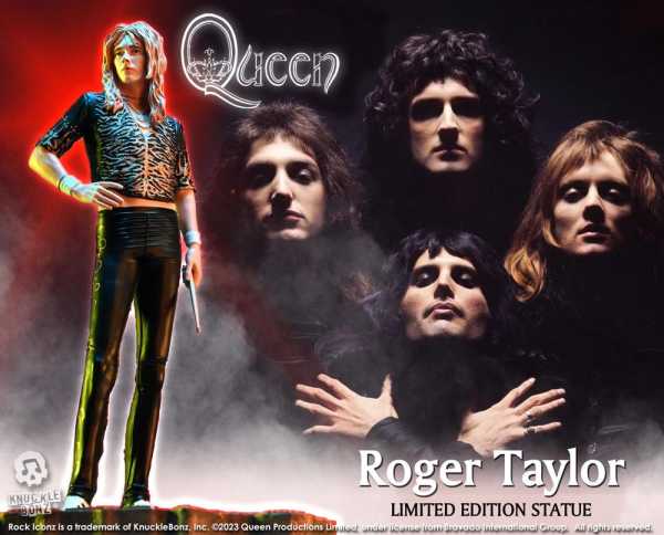 VORBESTELLUNG ! Rock Iconz Queen Roger Taylor II (Sheer Heart Attack Era) 23 cm Statue