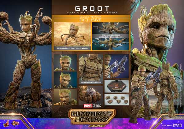 VORBESTELLUNG ! Hot Toys Guardians of the Galaxy Vol. 3 Movie Masterpiece 1/6 Groot Actionfigur DLX
