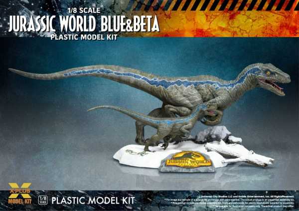 VORBESTELLUNG ! Jurassic World Plastic MK 1/8 Dominion Velociraptor Blue & Beta 40 cm Modellbausatz