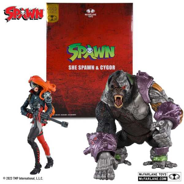 McFarlane Toys Spawn She Spawn & Cygor 18 cm Actionfiguren 2-Pack (Gold Label)