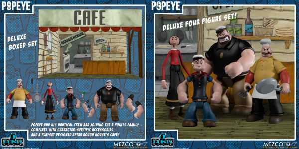 Popeye 5 Points 9 cm Actionfiguren Deluxe Box-Set