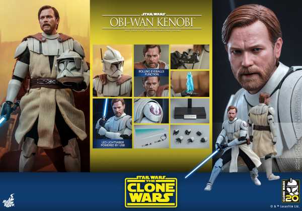 VORBESTELLUNG ! Hot Toys Star Wars The Clone Wars 1/6 Obi-Wan Kenobi 30 cm Actionfigur