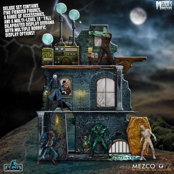 Mezco's Monsters Tower of Fear 5 Points Actionfiguren Deluxe Set