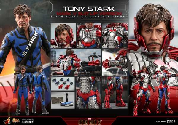 Hot Toys Iron Man 2 1/6 Tony Stark (Mark V Suit Up Version) 31 cm Actionfigur