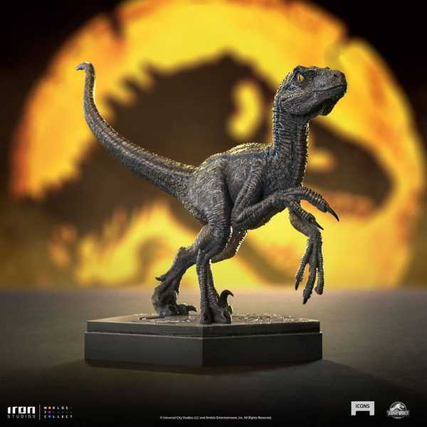 Jurassic World Icons Velociraptor Blue 9 cm Statue