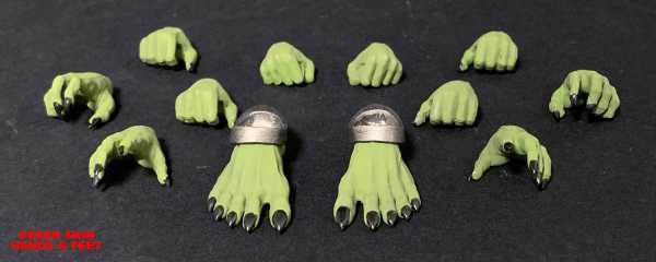 Mythic Legions: Arethyr Green Skin Hands & Feet Zubehör-Set für Actionfiguren