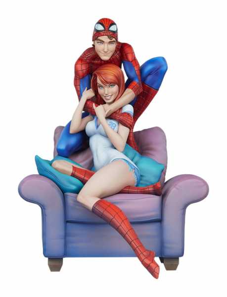 AUF ANFRAGE ! Marvel Spider-Man & Mary Jane Maquette by J. Scott Campbell 32 cm Statue