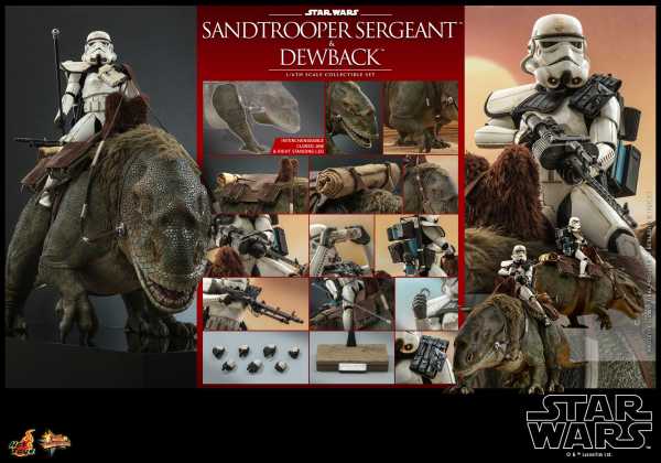VORBESTELLUNG ! Hot Toys Star Wars Episode IV 1/6 Sandtrooper Sergeant & Dewback Actionfiguren 2Pack