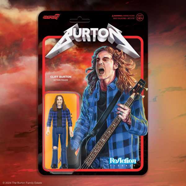 Metallica Cliff Burton 3 3/4-Inch ReAction Actionfigur Flannel Variant