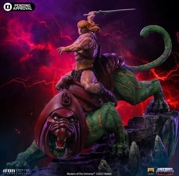VORBESTELLUNG ! Masters of the Universe 1/10 He-man and Battle Cat 31 cm Deluxe Art Scale Statue