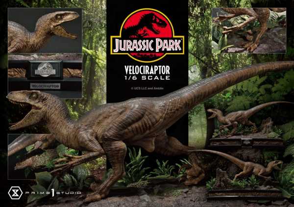 AUF ANFRAGE ! Jurassic Park Legacy Museum Collection 1/6 Velociraptor Attack 38 cm Statue