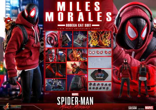 AUF ANFRAGE ! Spider-Man Miles Morales Videogame Masterpiece 1/6 Bodega Cat Suit 29 cm Actionfigur