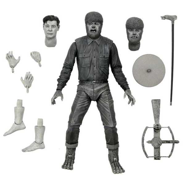 NECA Universal Monsters Ultimate Wolf Man Black and White Version 7 Inch Actionfigur