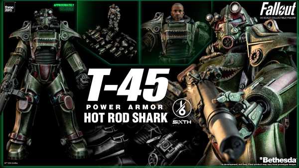 VORBESTELLUNG ! Fallout FigZero 1/6 T-45 Hot Rod Shark Power Armor 37 cm Actionfigur