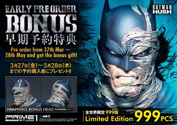 VORBESTELLUNG ! Batman Hush 1/3 Batman Batcave 88 cm Statue Deluxe Bonus Version