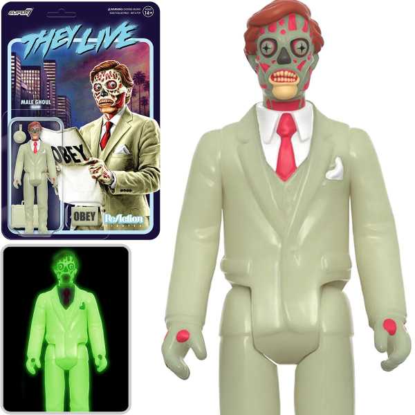 They Live (Sie Leben) Male Ghoul (Glow in the Dark) 3 3/4-Inch ReAction Actionfigur