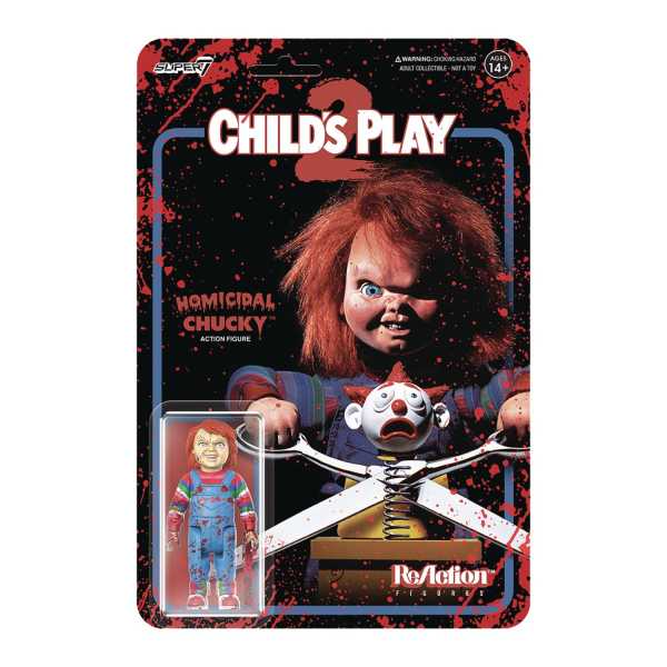 Child's Play 2 Homicidal Chucky (Blood Splatter) 3 3/4-inch ReAction Actionfigur
