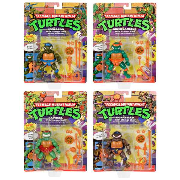 VORBESTELLUNG ! Teenage Mutant Ninja Turtles Orig. Classic Storage Shell Basic Actionfiguren 4-Pack