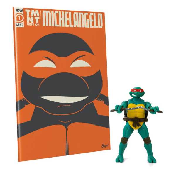 Teenage Mutant Ninja Turtles BST AXN Michelangelo 13 cm Actionfigur & IDW Comic