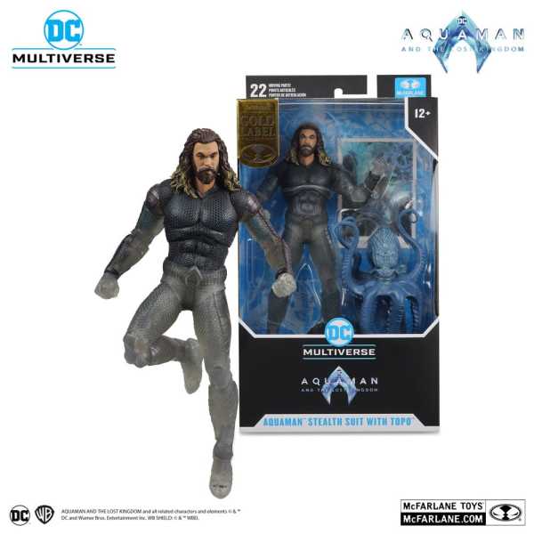 Aquaman and the Lost Kingdom Aquaman Stealth Suit with Topo Actionfigur (Gold Label)