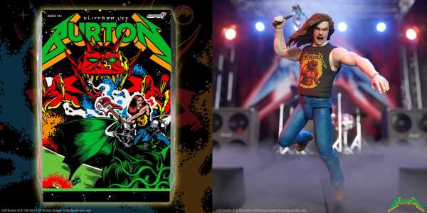 VORBESTELLUNG ! SUPER7 Metallica Ultimates Cliff Burton (Superhero Poster) 7 Inch Actionfigur
