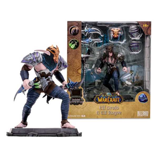 McFarlane Toys World of Warcraft Wave 1 Elf Druid Rogue Rare 1:12 Scale Posed Figure