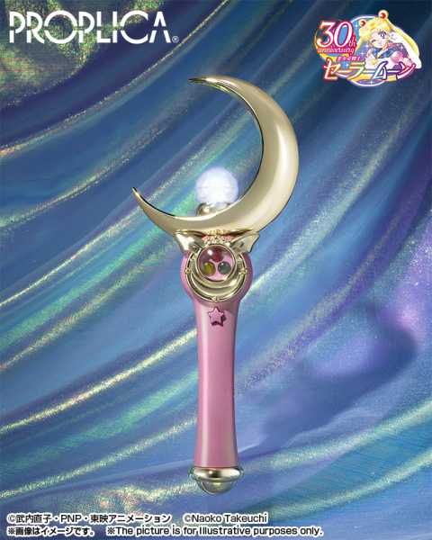 VORBESTELLUNG ! Sailor Moon Proplica 1/1 Moon Stick 26 cm Replik Brilliant Color Edition