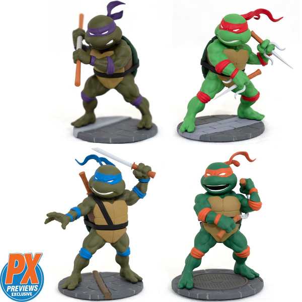 VORBESTELLUNG ! SDCC 2023 Teenage Mutant Ninja Turtles Retro D-Formz Mini Figuren Box Set