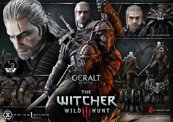 AUF ANFRAGE ! Witcher 3 Wild Hunt 1/3 Geralt von Riva 88 cm Statue