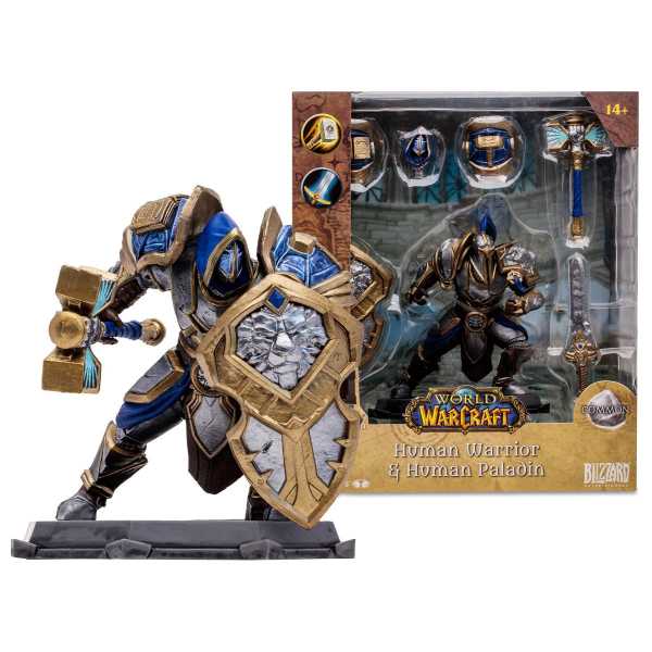 McFarlane Toys World of Warcraft Wave 1 Human Warrior Paladin Common 1:12 Scale Posed Figure