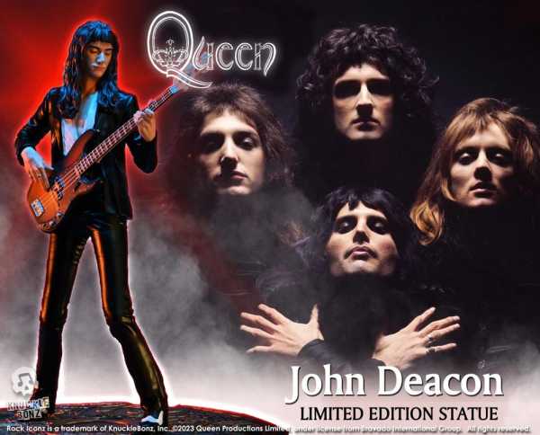 VORBESTELLUNG ! Rock Iconz Queen John Deacon II (Sheer Heart Attack Era) 23 cm Statue