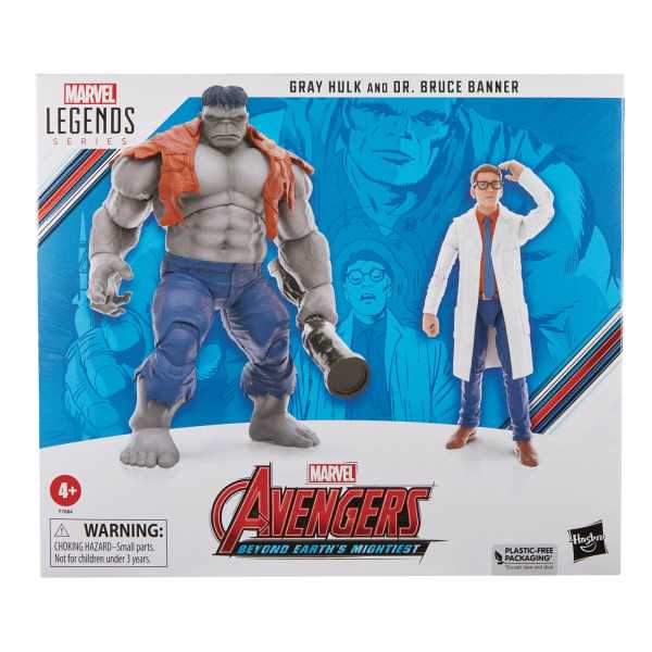 Marvel Legends Avengers 60th Anniversary Gray Hulk and Dr. Bruce Banner Actionfiguren Set