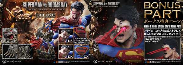 AUF ANFRAGE ! DC Comics 1/3 Superman Vs. Doomsday by Jason Fabok 95 cm Statue Deluxe Bonus Version