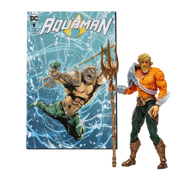 VORBESTELLUNG ! McFarlane Toys Aquaman Page Punchers Wave 3 Aquaman 7 Inch Actionfigur & Comic Book