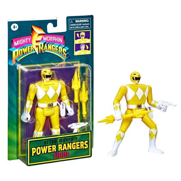 Power Rangers Retro-Morphin Yellow Ranger Trini Fliphead Actionfigur