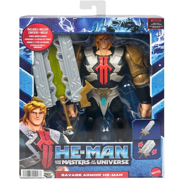He-Man and The MOTU Savage Armor He-Man and Sword Deluxe Large Actionfigur US Karte