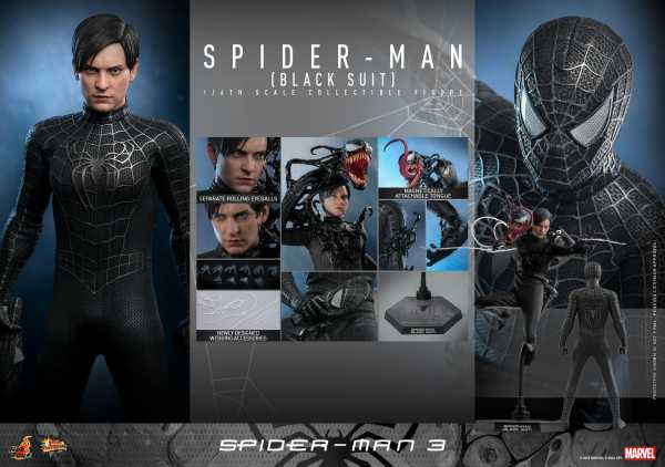 VORBESTELLUNG ! Hot Toys Spider-Man 3 MMP 1/6 Spider-Man (Black Suit) Actionfigur Regular Version