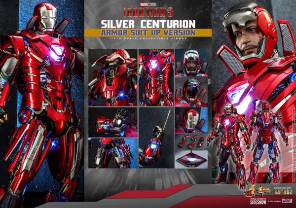 AUF ANFRAGE ! Iron Man 3 Movie Masterpiece 1/6 Silver Centurion (Armor Suit Up Version) 32 cm Action