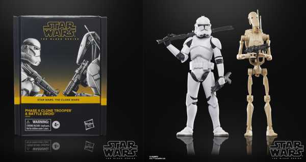 VORBESTELLUNG ! Star Wars Black Series Phase II Clone Trooper & Battle Droid Actionfiguren 2-Pack