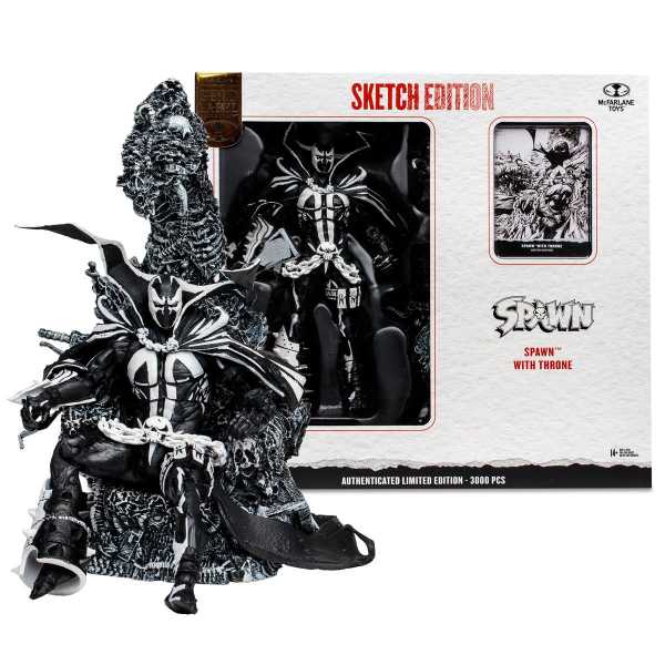 McFarlane Spawn with Throne Sketch Edition Gold Label 7 Inch Actionfigur Exclusive