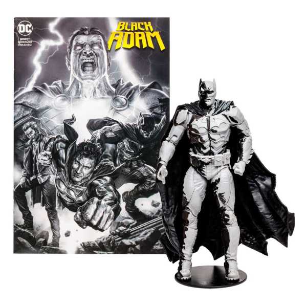 DC Direct Black Adam Batman Line Art Variant Gold Label Actionfigur & Comic SDCC Ex.