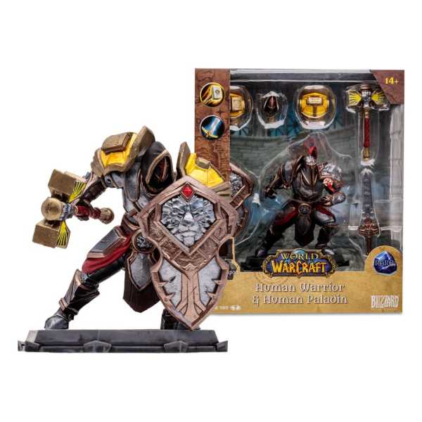 McFarlane Toys World of Warcraft Wave 1 Human Warrior Paladin Rare 1:12 Scale Posed Figure