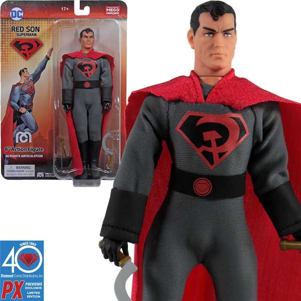 MEGO DC HEROES RED SON SUPERMAN PX 8 INCH ACTIONFIGUR