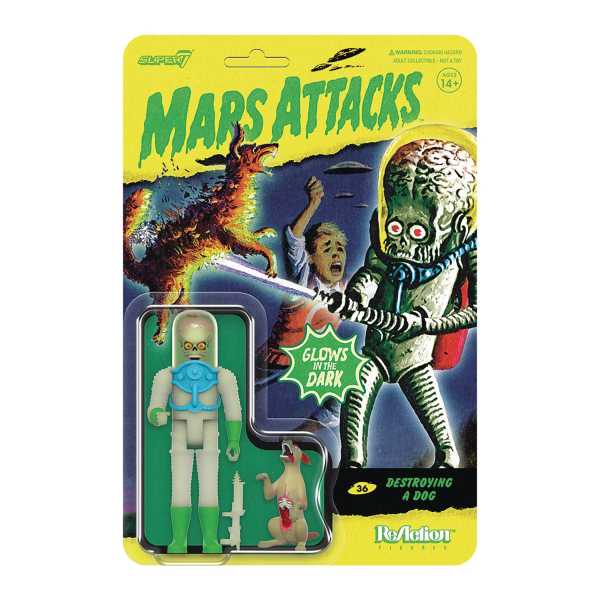 Mars Attacks Destroying a Dog (Glow in the Dark) 3 3/4-Inch ReAction Actionfigur